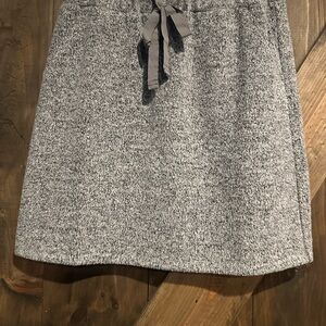 LOFT Heather Gray A-Line Skirt with Tie Waist